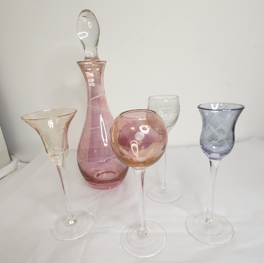 Crystal Decanter Mini Stemware Set